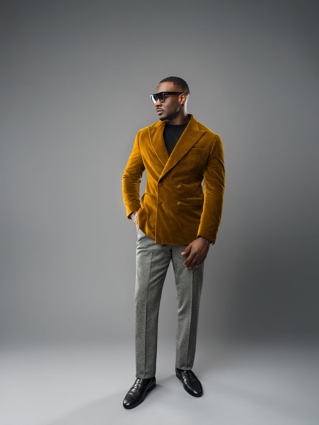 Men's Suede Mustard Blazer