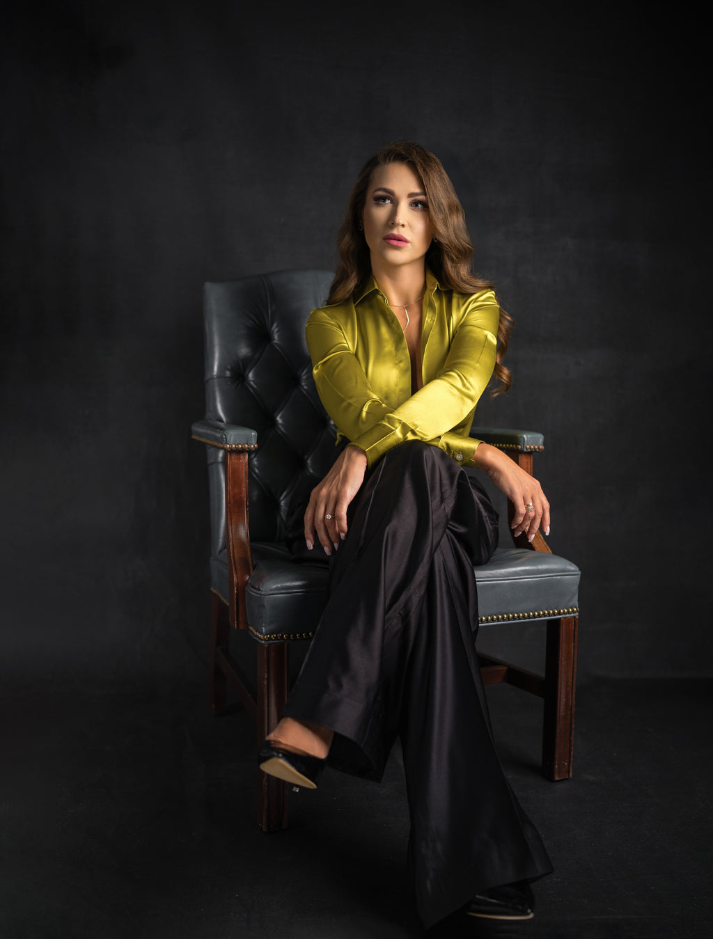 CHARMEUSE SILK SATIN SHIRT