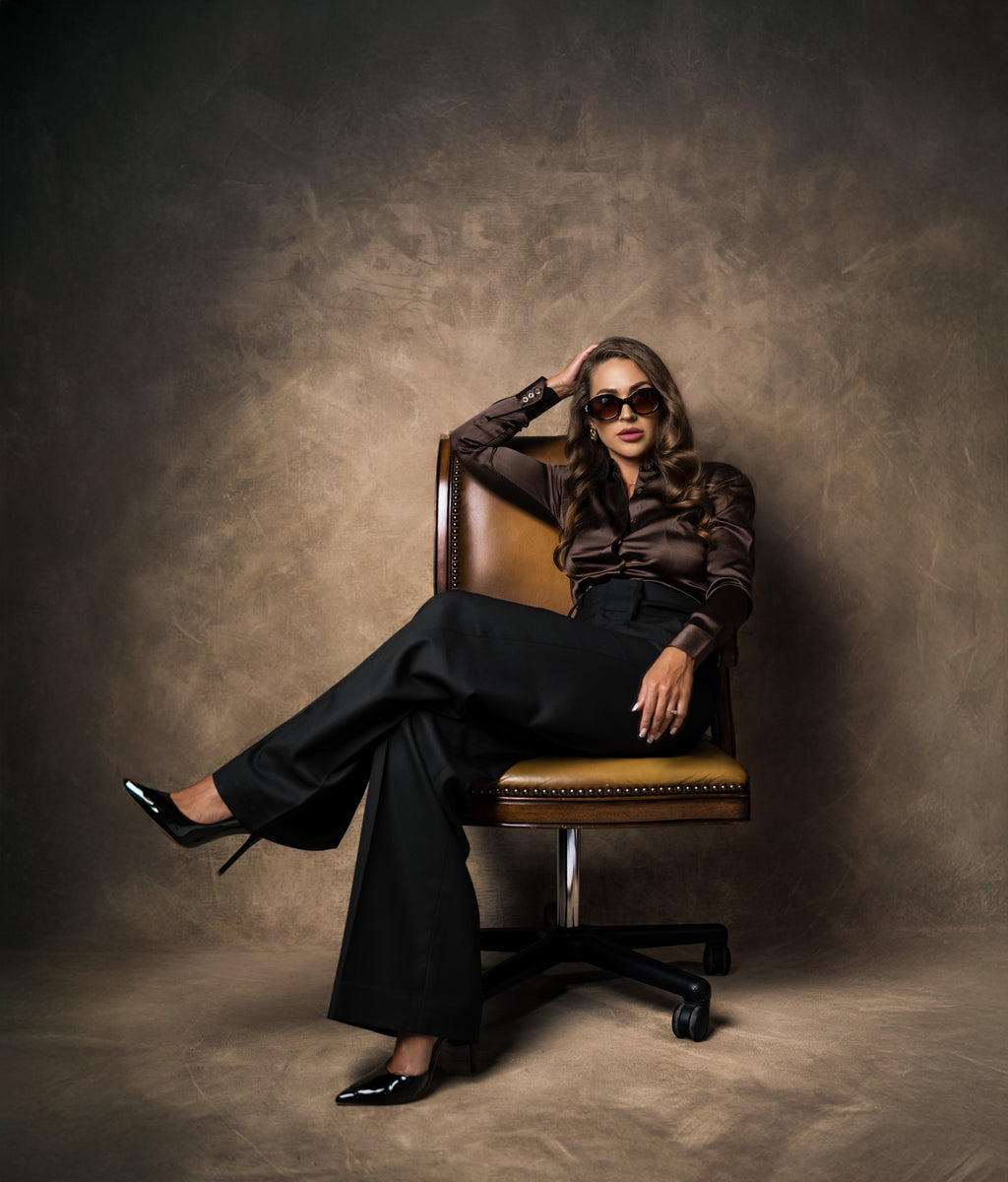 ESPRESSO SILK SATIN SHIRT