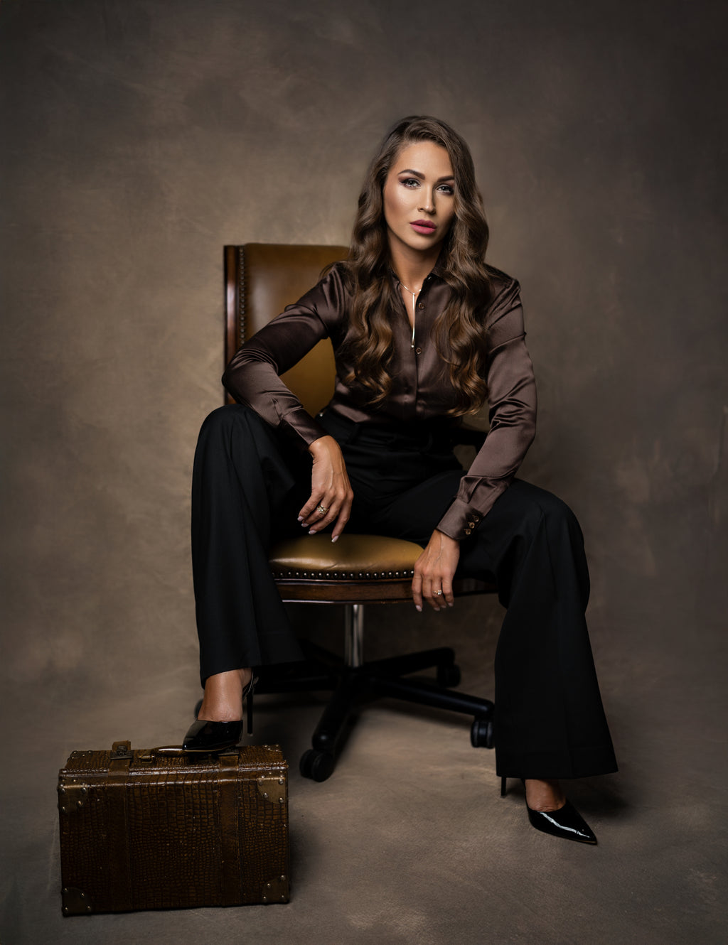 ESPRESSO SILK SATIN SHIRT