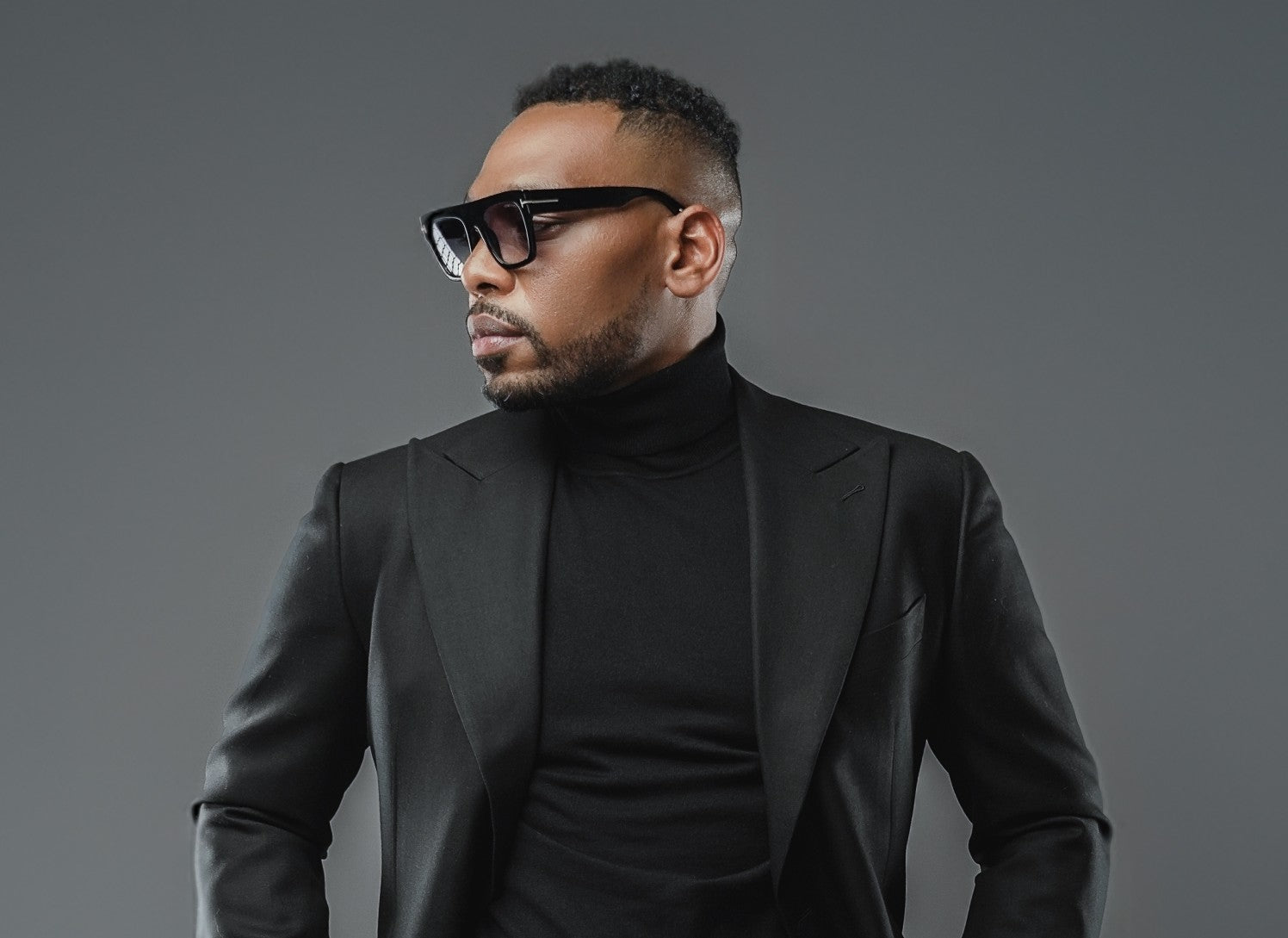 BLACK BAMBOO TAILORED FIT CLAIBORNE SINGLE-BREASTED JACKET