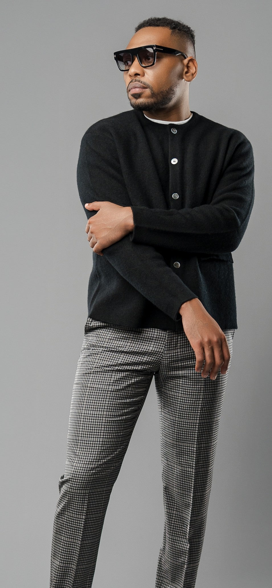 GREY PLAID CLAIBORNE TROUSERS