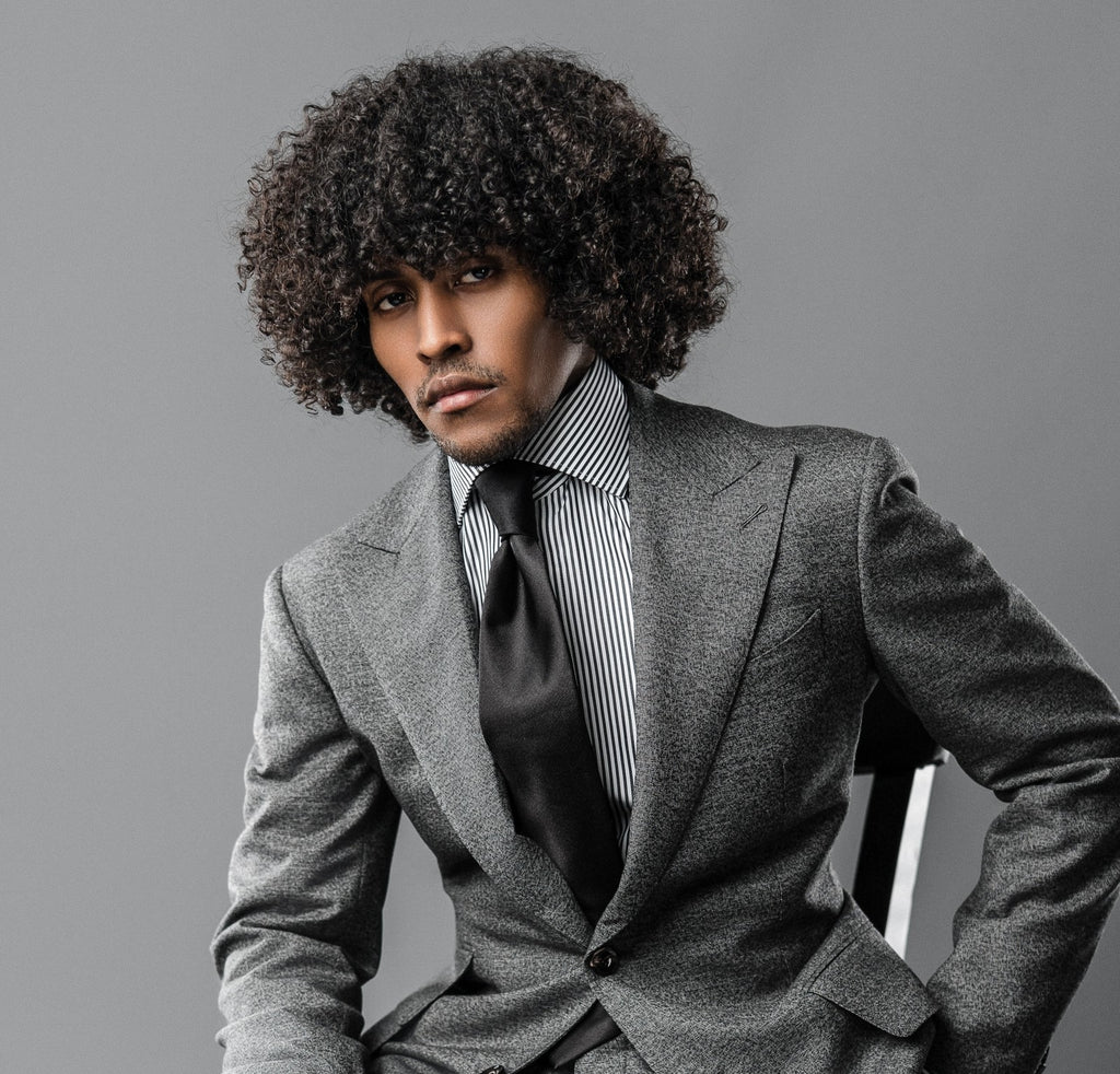 GREY WOOL TAILORED FIT CLAIBORNE SINGLE-BREASTED SUIT