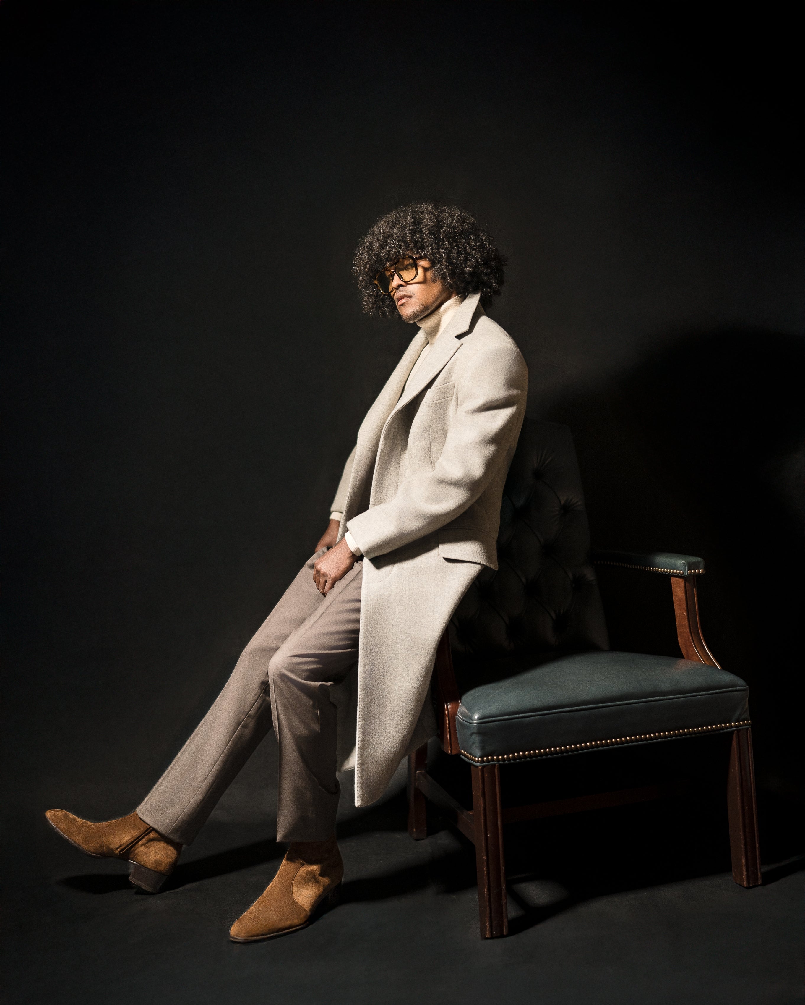 LIGHT BROWN WOOL CASHMERE TAILORED COAT